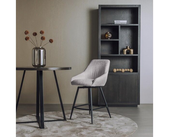 Trino Barstoel - fabric Trenza 08 oyster (draaibaar)