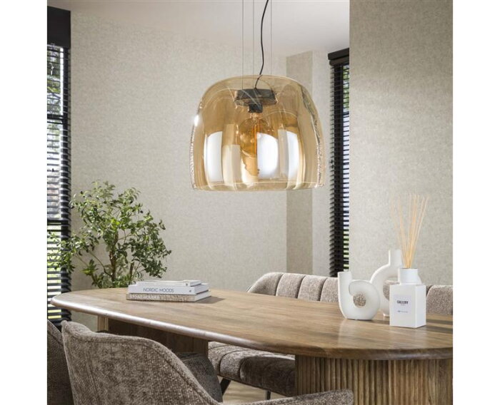 Hanglamp 1L drift XL glass - Amber color glas