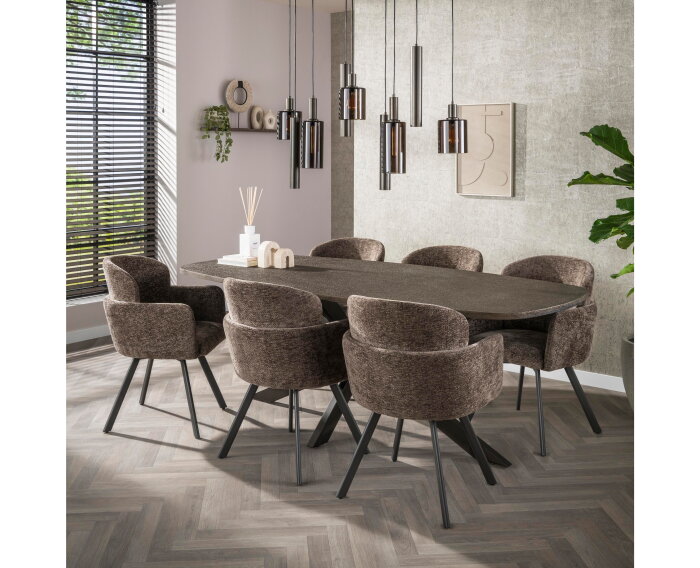 Eettafel 215 Bronvik deens ovaal - Bronze liquid metal