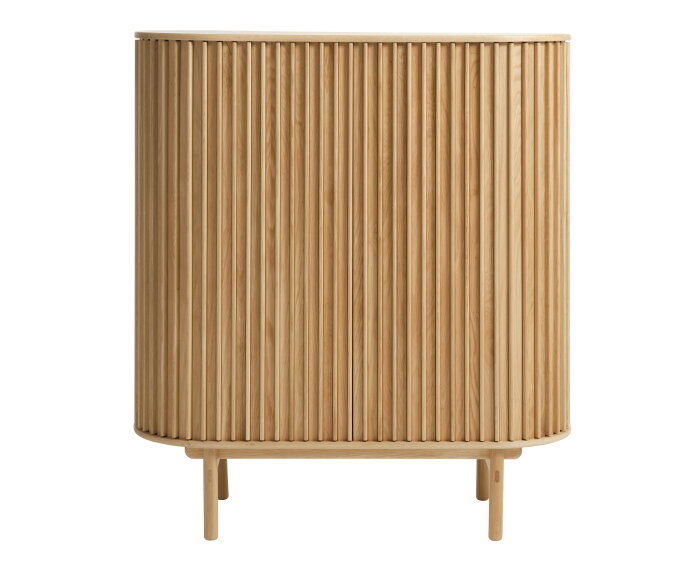 Opbergkast Carno eikenhout 125x110x45 - Naturel - schuifdeuren