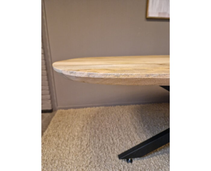 Eettafel Nevada deens ovaal mangohout 160x90 cm - Naturel