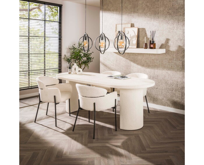 Eettafel arch stone 215x90cm - Marmer composiet