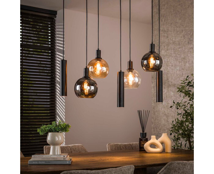 Hanglamp 4+3L Sfera tricolore - Artic zwart