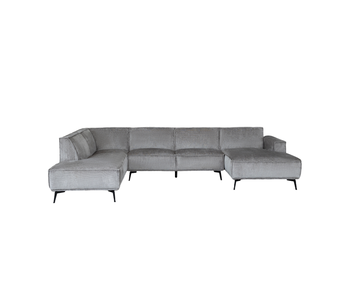 Leeds Chaise R - 2 5 - Ottoman L - Touch 27 Light grey