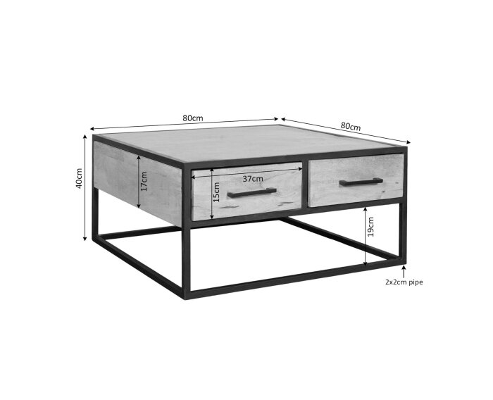 Salontafel Dakota | 80 cm
