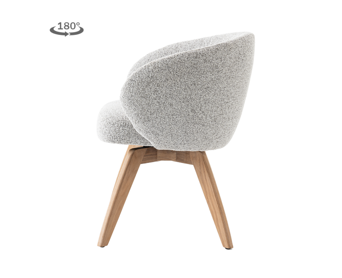 Tower Living Brescia Armstoel - fabric Puente 09 light grey (draaibaar)