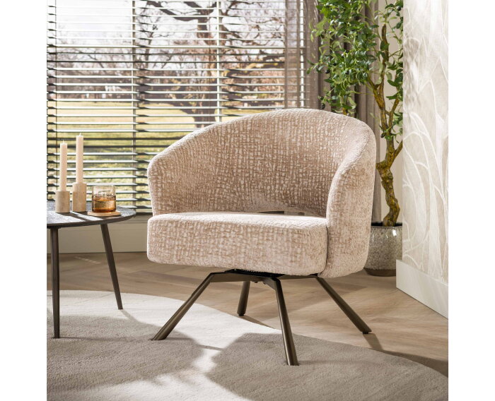 Fauteuil Salon Cross draaibaar - Monti zand-bruin