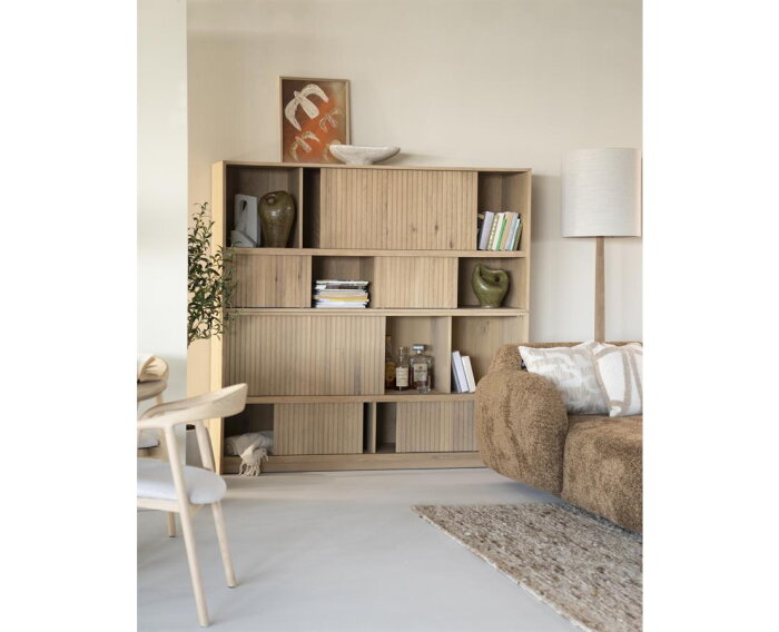 Boekenkast Milo 180x42cm - naturel | Eleonora