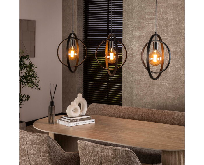 Hanglamp Turn Around 3 lampen - Zwart