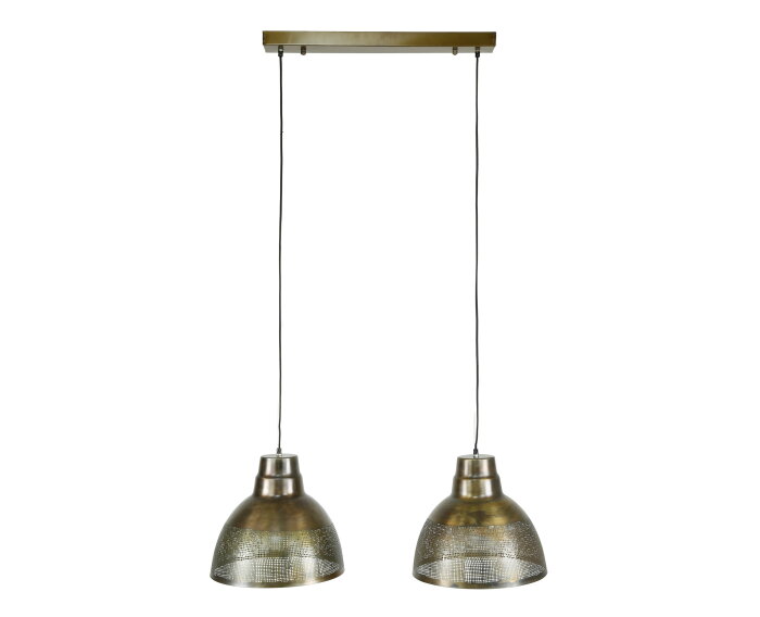 Hanglamp &Oslash;38 screen 2 lampen - Brons antiek