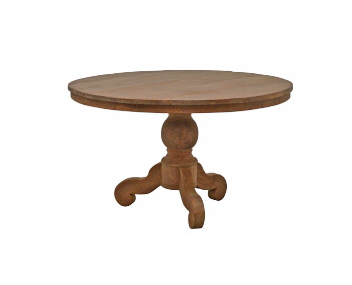 Ronde TEAK eettafel Dingklik met bolpoot-160 cm