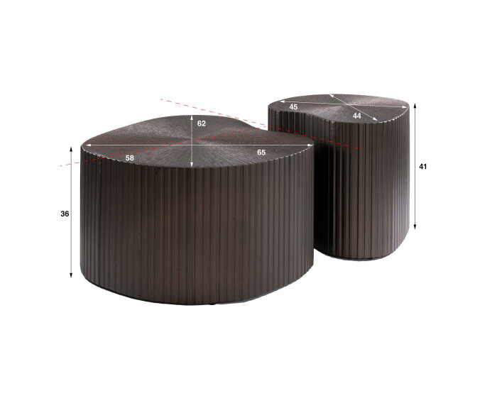 Salontafel Maya Ray niervormig set/2 - Brons liquid metal