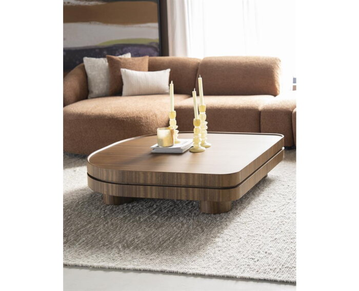 Salontafel Arcus walnootfineer 122x122cm - bruin | Eleonora