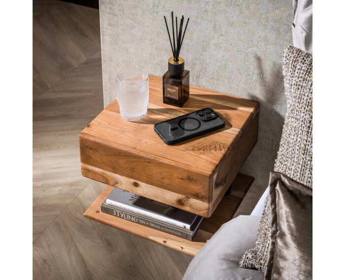 Nachtkastje Shelve zwevend acacia