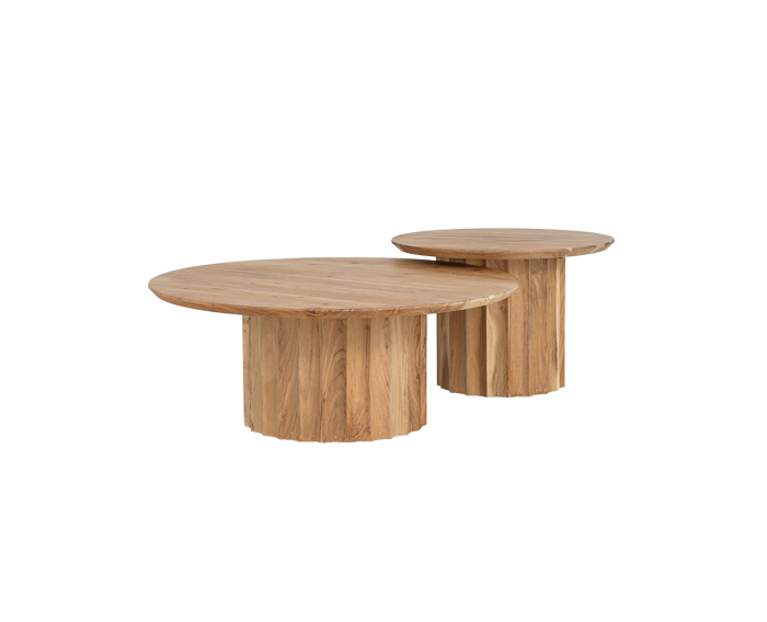 Salontafel Crotone set van 2 Acacia 90ø / 60ø cm