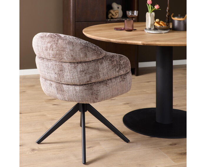 Eetkamerstoel Bella | Clay | Poot Black | Met armleuning