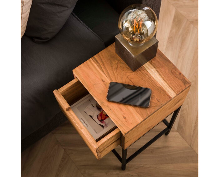 Nachtkastje Flat acacia small - naturel