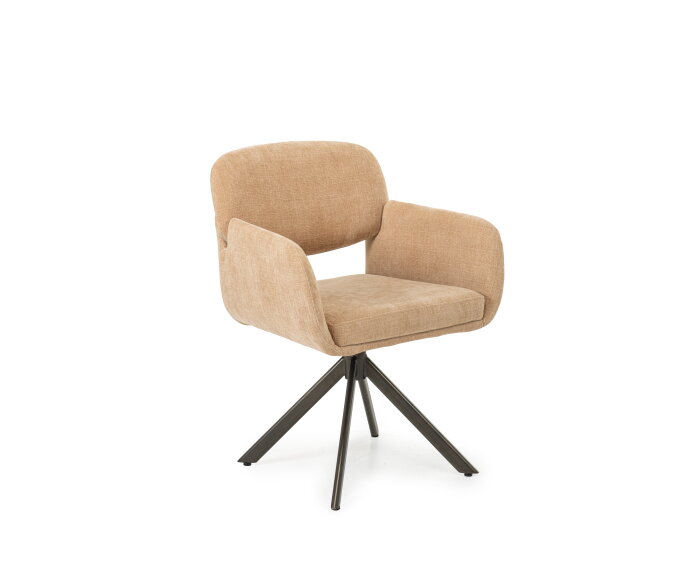 Eetkamerstoel Venice poot Venus 360 zwart - Be Cotton almond 2