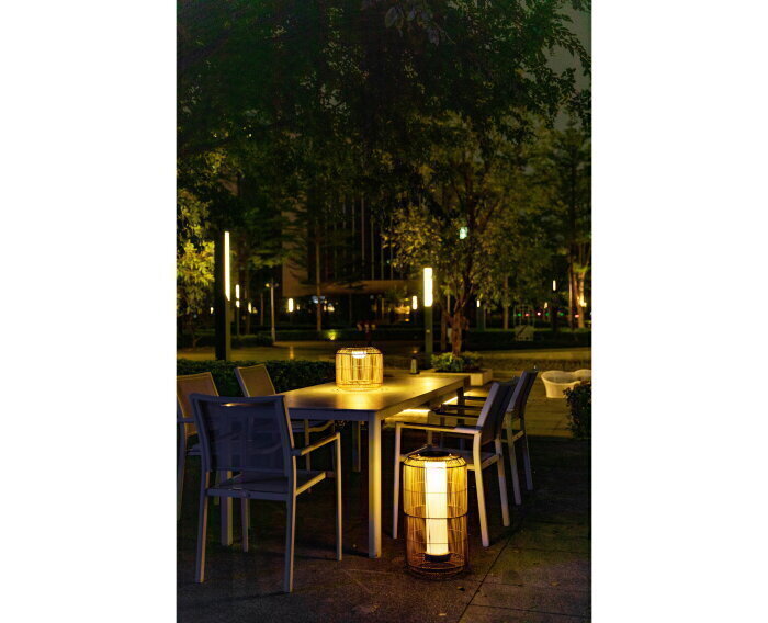 Sens-Line - Buitenlamp Milou 55cm - Solar & USB - Tuinlamp - Rotan