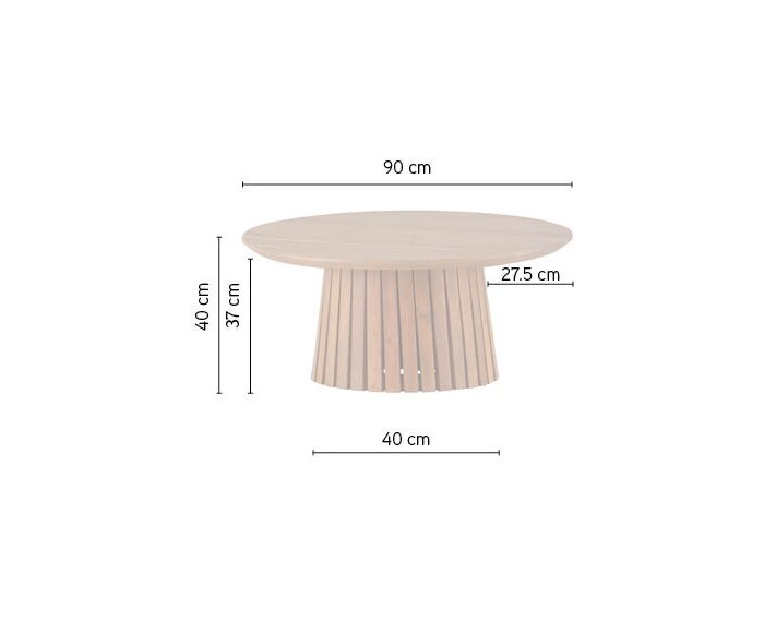 Salontafel Burundi Rond acacia 90 cm - Zwart