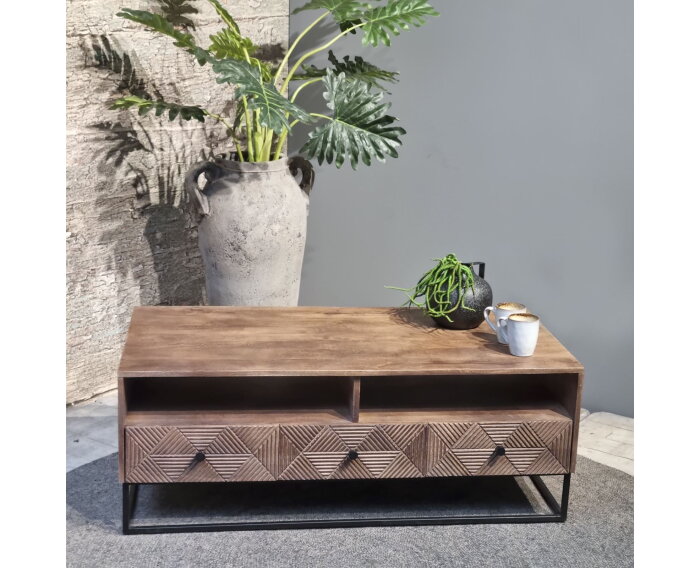 Salontafel Jasmin 120cm 3 lades | mangohout