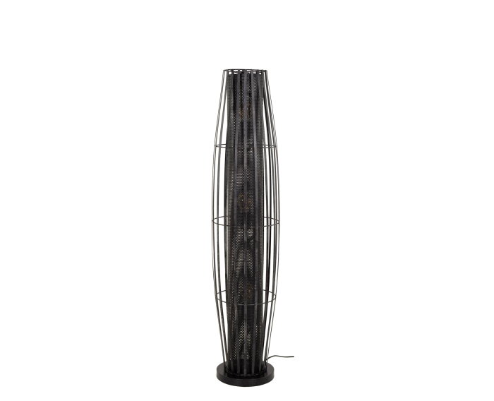 Vloerlamp 120 3L cylinder mesh - Charcoal