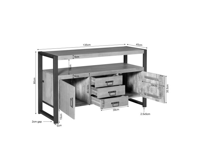 Dressoir Britt | 135 cm
