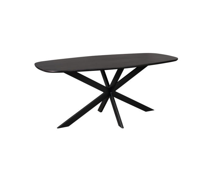 Eiken eettafel Ferris | Deens Ovaal 180 cm | Zwart