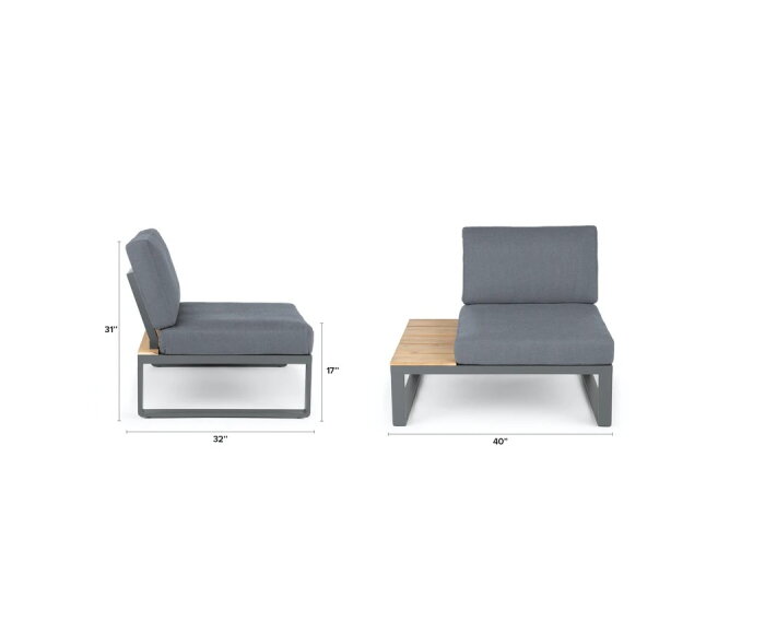 ALBUFEIRA MODULAR LOUNGE CORNER SET  -  ALU ANTHRACITE