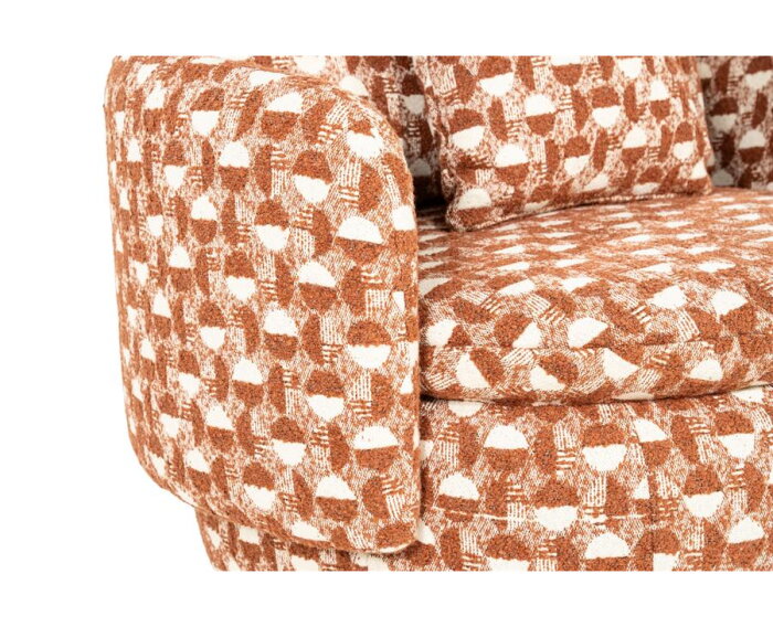 SEVN Lois fauteuil draaibaar - Rond en uitnodigend - Terracotta - 107x97x84 cm
