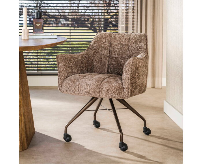 Armstoel Raster wieltjes VPE2 - Hoven champagne - brons