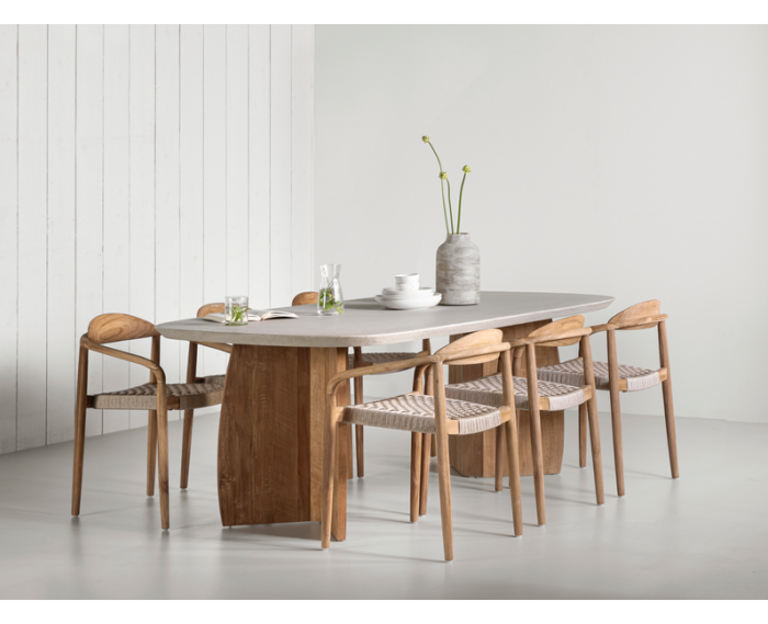 DTP Home Nova eettafel Deens ovaal Travertin 220x110 cm - Beige