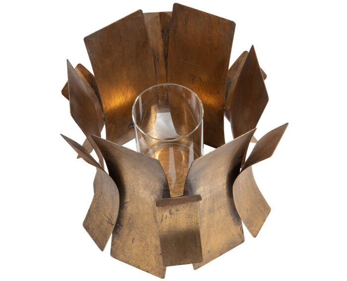 Course Windlicht Metaal Antique Brass - BePureHome