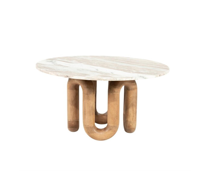 Coffee table LoopStone 80x80cm - natuurlijk | BY-BOO