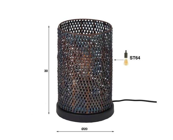 Tafellamp armor tube - Zwart bruin