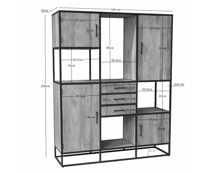 Vakkenkast Dakota Supreme XXL | 160 cm