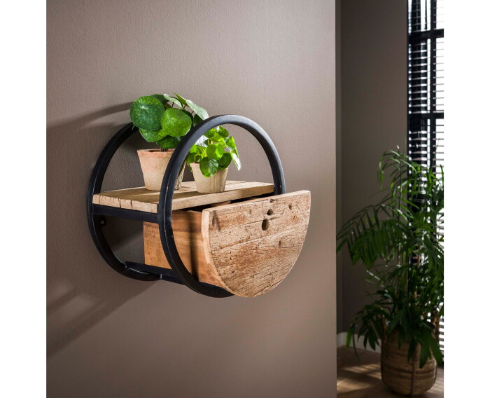 Wandschap Met Lade 40 cm - Robuust hardhout