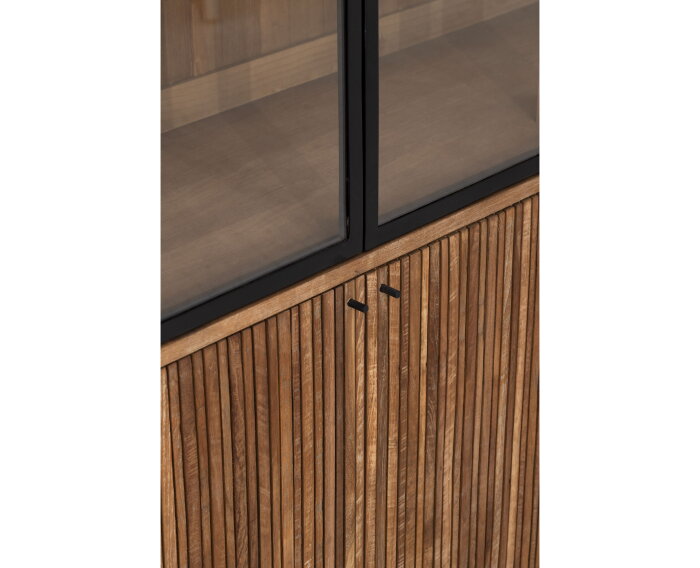 Showcase Lagoon, 2x3 doors,210x130x40 cm, teakwood