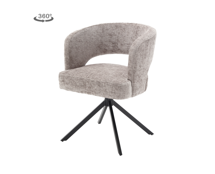 Eetkamerstoel Mura draaibaar Chenille - Silver