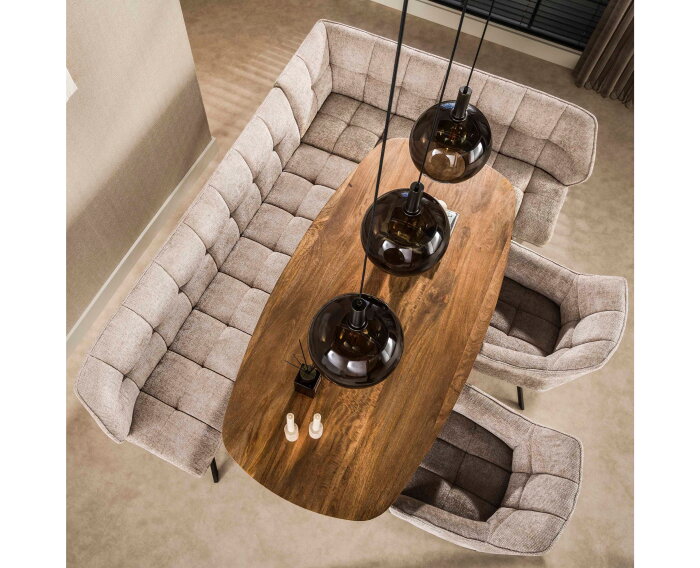 Hoekbank Raster R - Hoven zand - brons