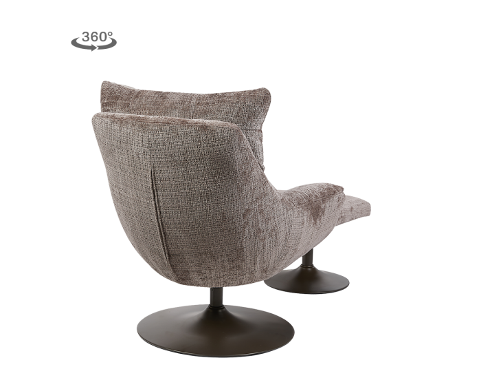 Force coffeechair 360&deg; + footstool - Cremona 24 clay