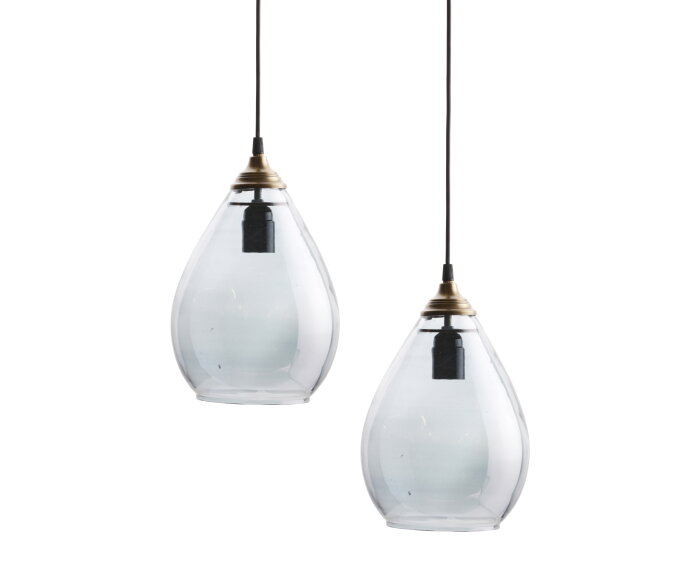 Simple Hanglamp Glas Medium Grijs - BePureHome