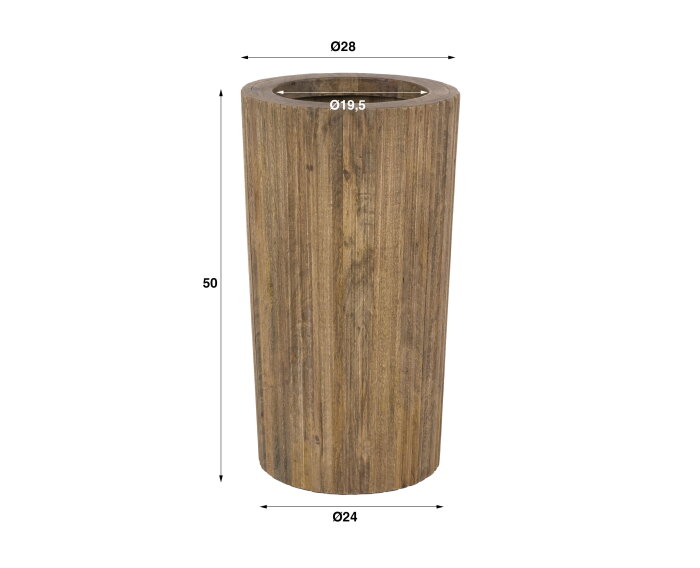 Paraplubak Wave flared - Massief mango zand