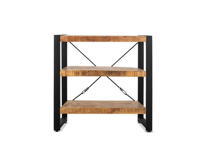 Boekenkast Britt laag Mangohout en metaal - 90 cm | Meubelplaats