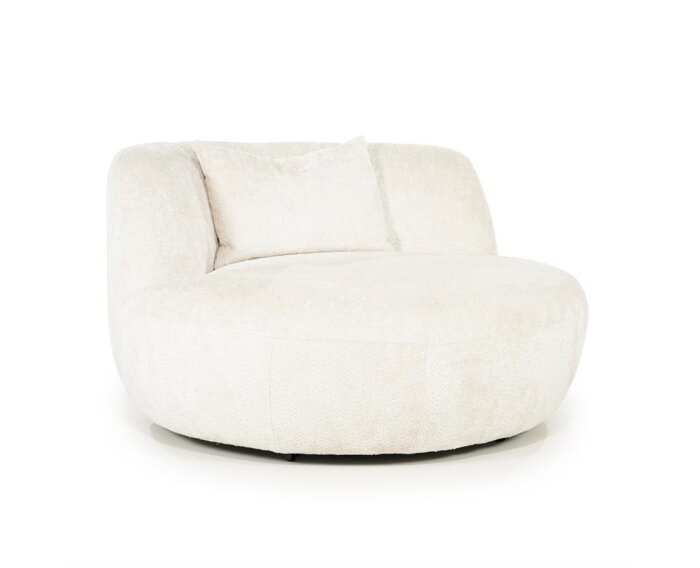 Fauteuil Emily – Grote ronde draaifauteuil 130 cm - Japandi - Beige | SEVN