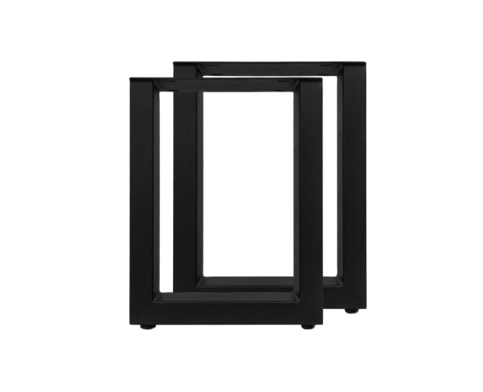 Eetbankonderstel - U-model - 32x42 cm - gepoedercoat zwart metaal - set van 2