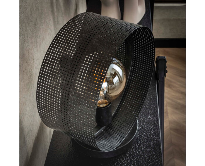 Tafellamp 1L ring geperforeerd - Charcoal