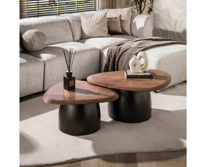Salontafel Melta set/2 - Massief acacia bruin