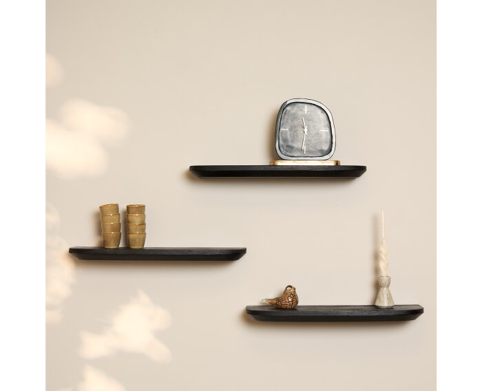 Wandplank Gusta Black | 60 cm | Set van 3
