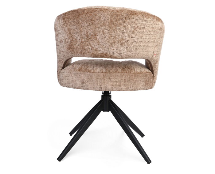 Eetkamerstoel Demi | Cinnamon | Poot Black | Met armleuning